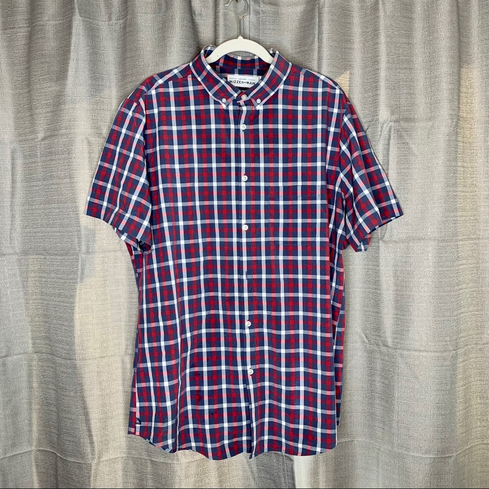 Mizzen+Main Red and Blue Plaid Men's Shirt
